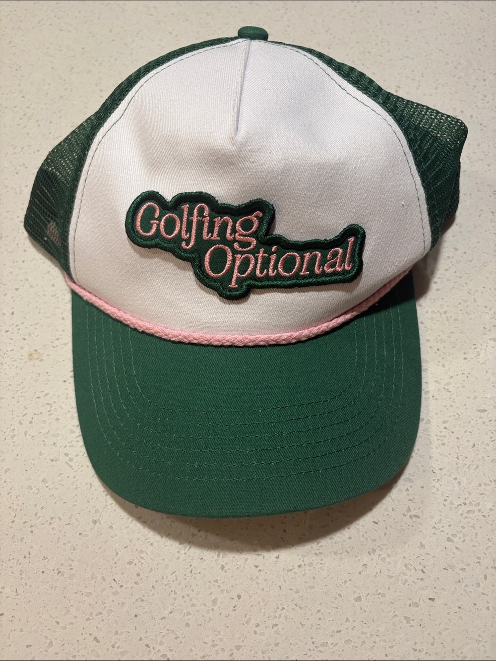 Fore All FA Green & White Trucker Hat with Pink Trim - Golfing Optional